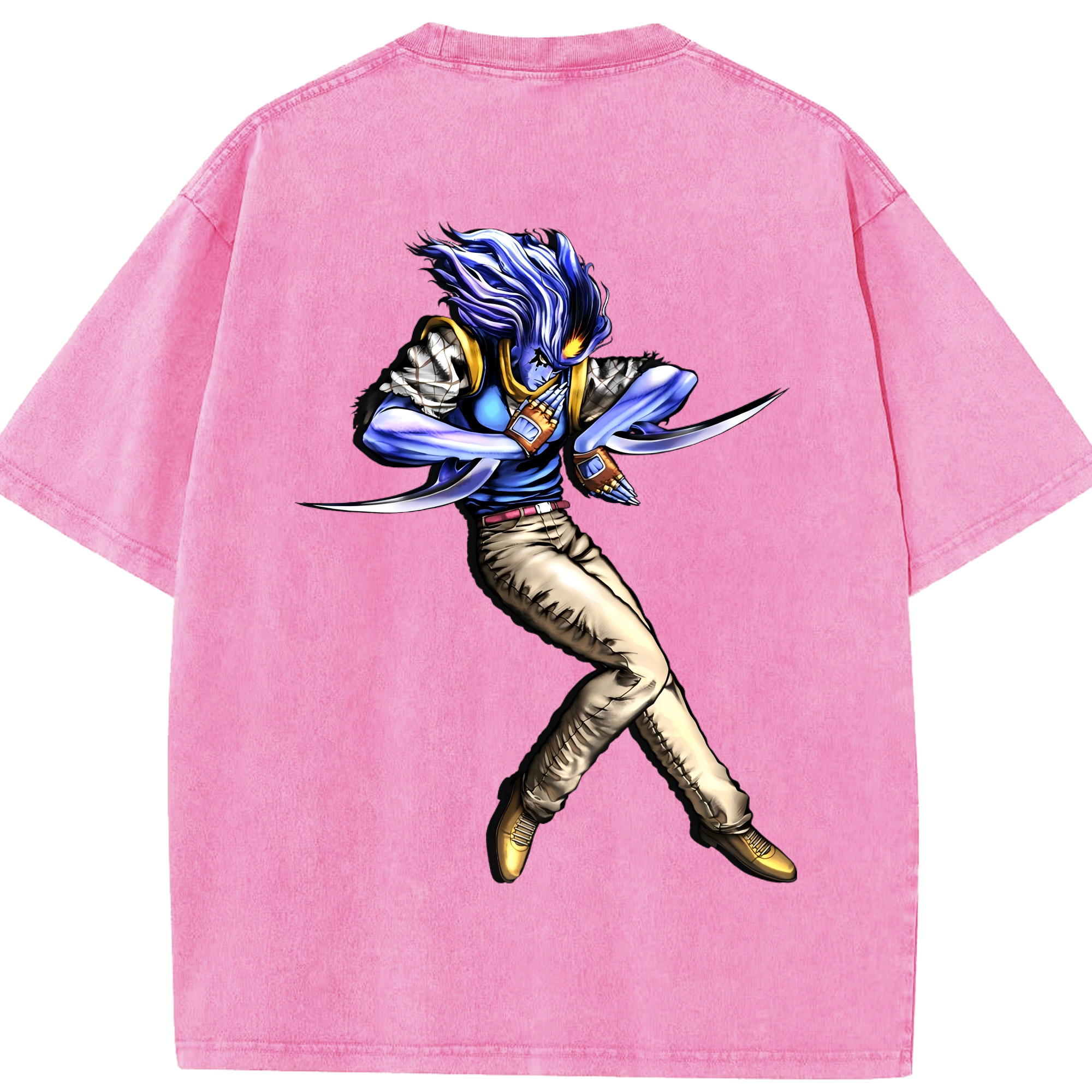 （画像用） ジョジョの奇妙な冒険 JoJo's Bizarre Adventure 綿100% ヴィンテージ風 半袖Tシャツ（背面プリント）